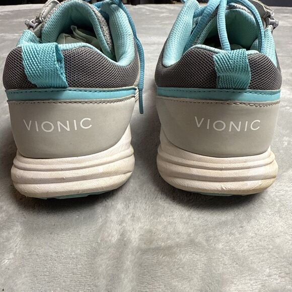Vionic Lyla Women’s Size 10 Wide Gray Mesh Walking Shoes with Teal Laces - Picture 9 of 11
